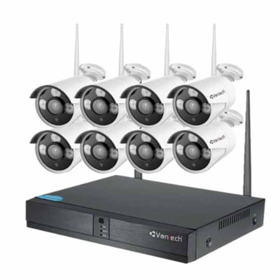 Bộ kit 8 camera IP Wifi 2MP Vantech VP-0860W