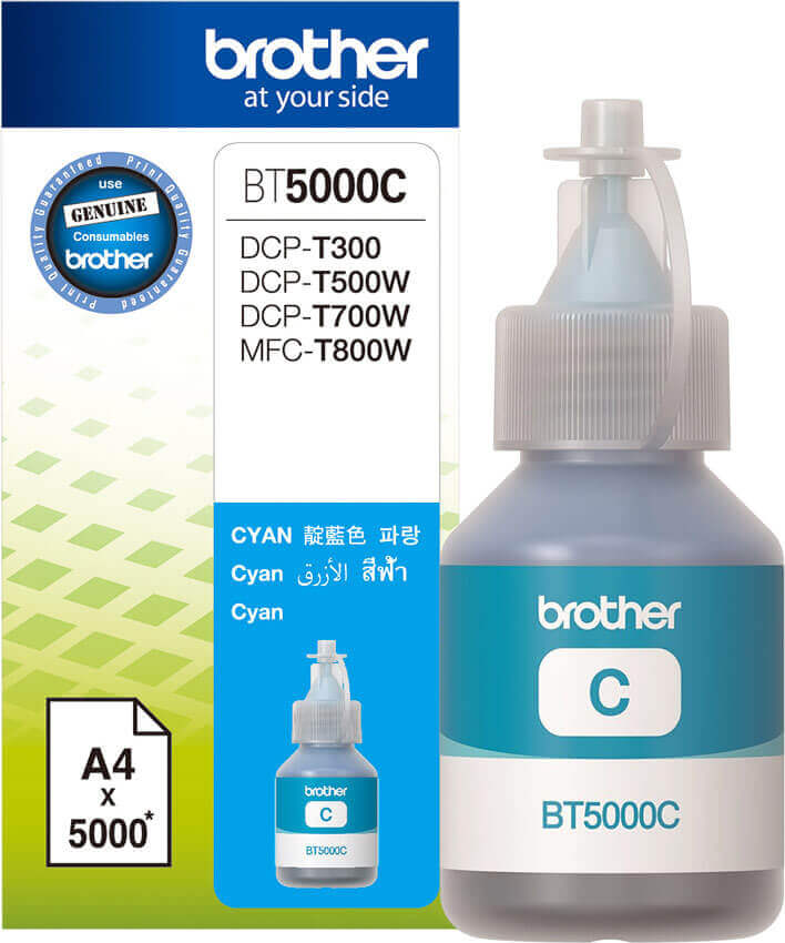 Mực xanh đổ cho cho máy in phun Brother DCP-T920Dw (In, Copy, Scan + WiFi) (BT5000 C)